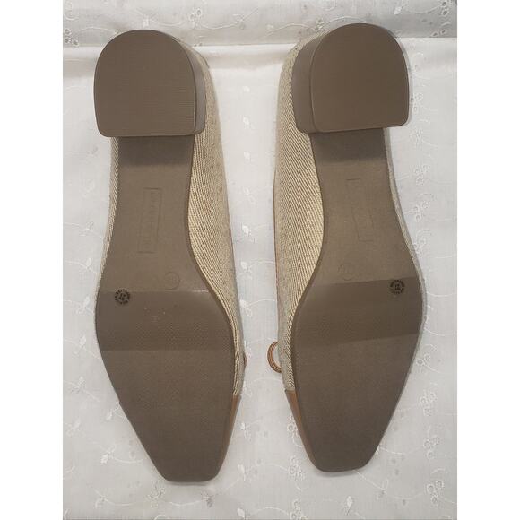 Liz Claiborne LC Fredson Women’s 11WD Block Heel Tan Canvas Faux Leather Shoe - Picture 8 of 11